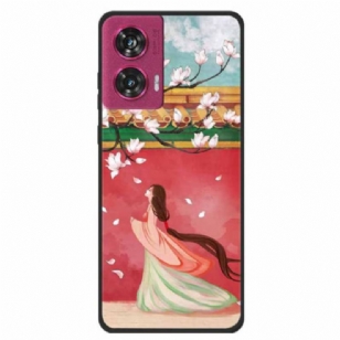 Coque Motorola Edge 50 Fusion Femme Fleur de Pêcher