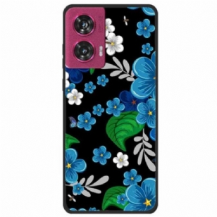 Coque Motorola Edge 50 Fusion Fleurs Bleues