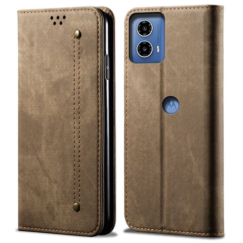 Flip Cover Motorola Edge 50 Fusion Tissu Jeans