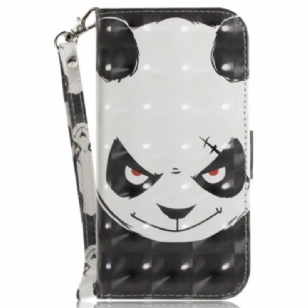 Housse Motorola Edge 50 Fusion Angry Panda à Lanière