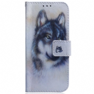 Housse Motorola Edge 50 Fusion Loup Aquarelle