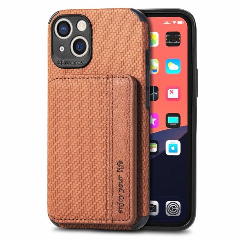 Coque iPhone 13 Fibre Carbone Porte Cartes