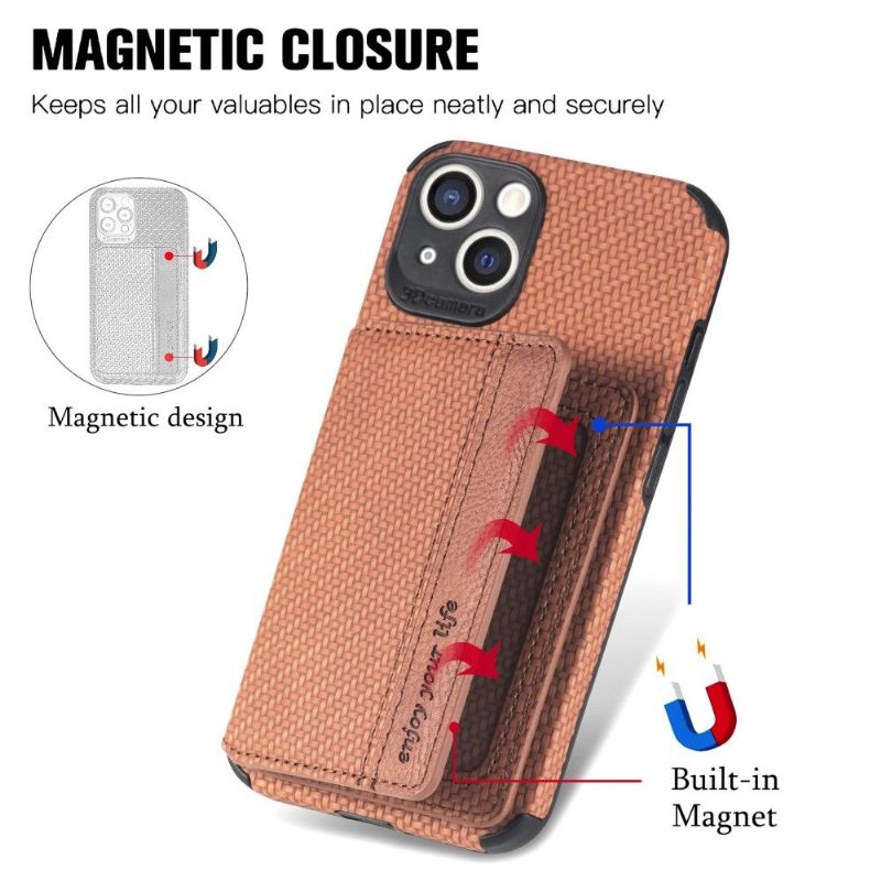 Coque iPhone 13 Fibre Carbone Porte Cartes