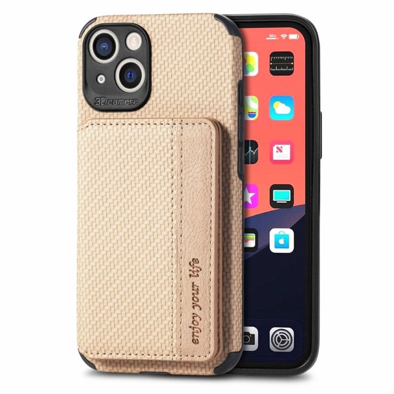 Coque iPhone 13 Fibre Carbone Porte Cartes