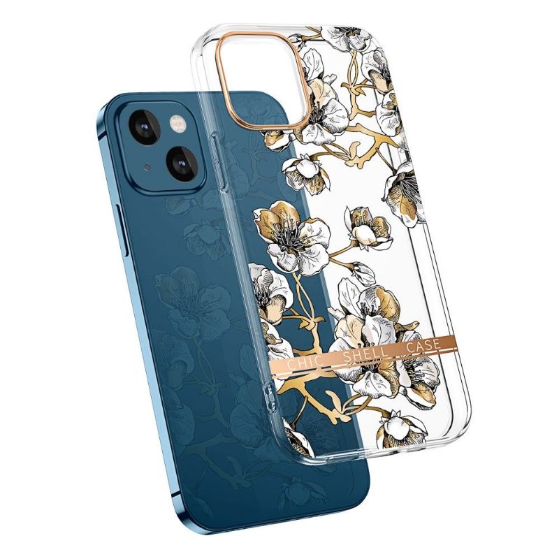 Coque iPhone 13 Transparent Fleur Gardénia