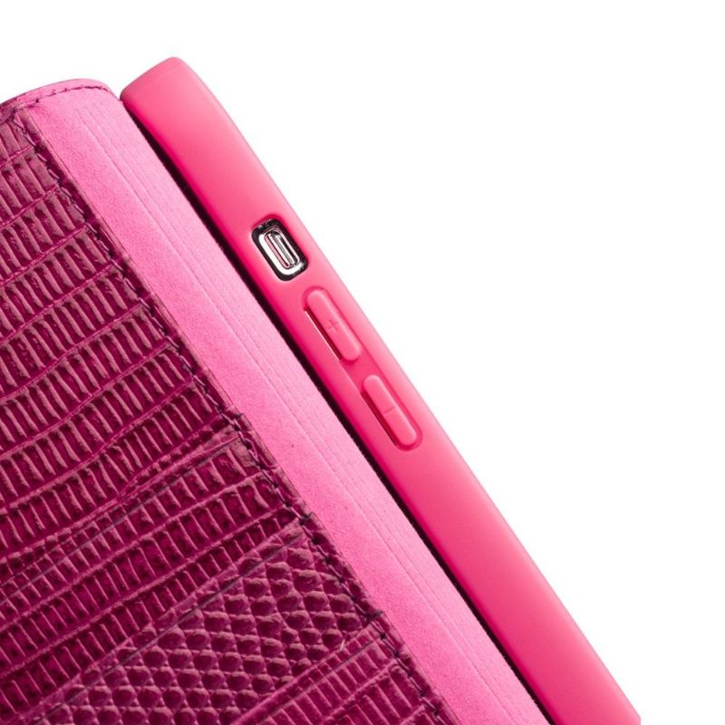 Housse iPhone 13 cuir véritable effet croco