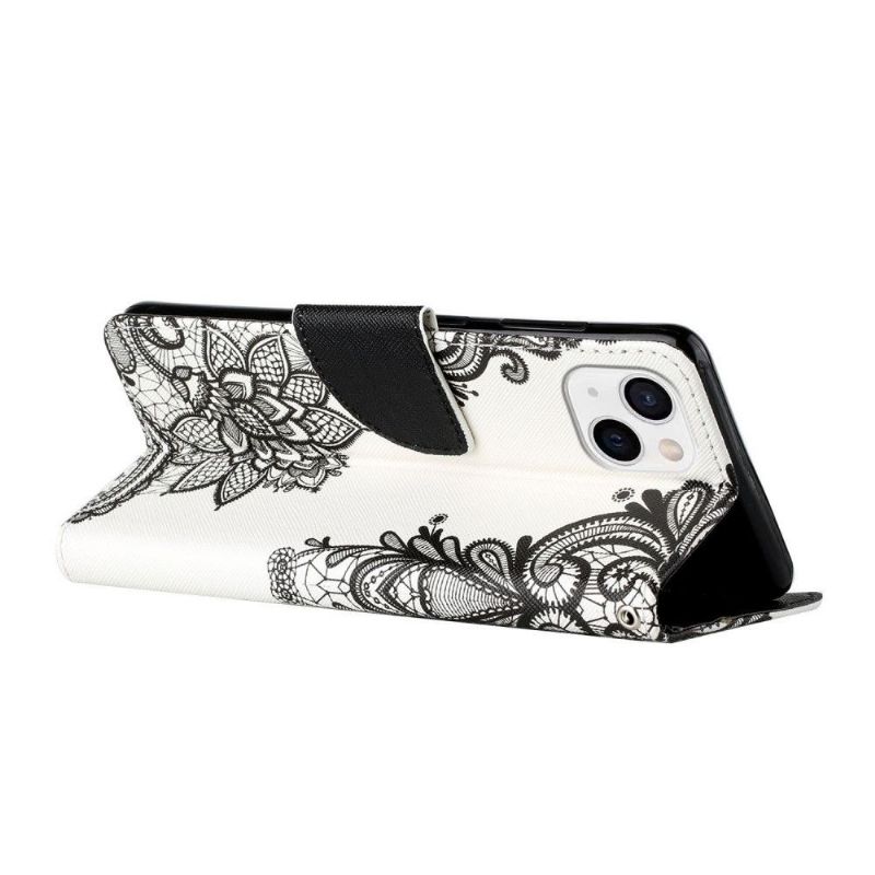 Housse iPhone 13 fleurs dentelle