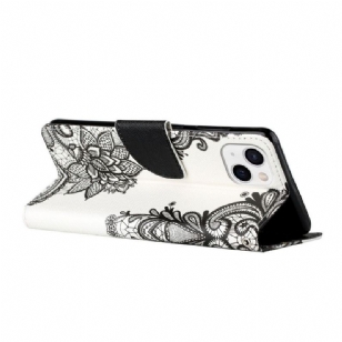 Housse iPhone 13 fleurs dentelle