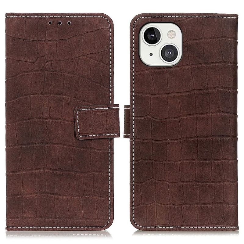 Housse iPhone 13 Simili Cuir Aspect Croco