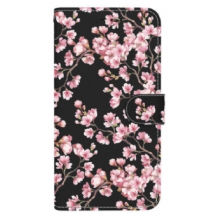 Housse Oppo Reno 12F 5G Fleurs de Prunier à Lanière