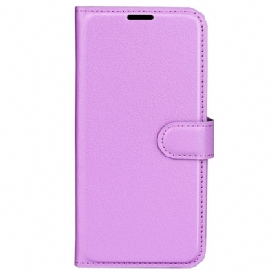 Housse Oppo Reno 12F 5G Simili Cuir Litchi Classique