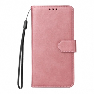 Housse Oppo Reno 12F 5G Simili Cuir Uni à Lanière