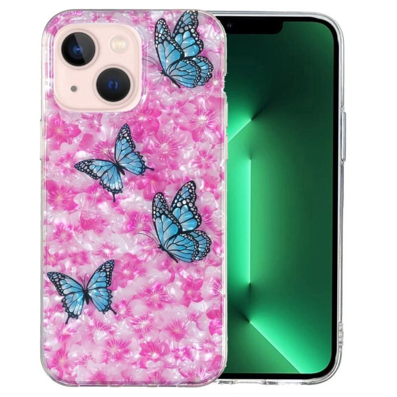 Coque iPhone 15 Plus Fleurs et Papillons