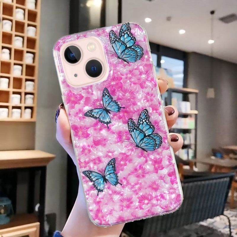 Coque iPhone 15 Plus Fleurs et Papillons