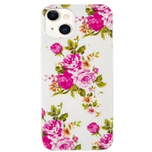 Coque iPhone 15 Plus Fluorescente Fleurs