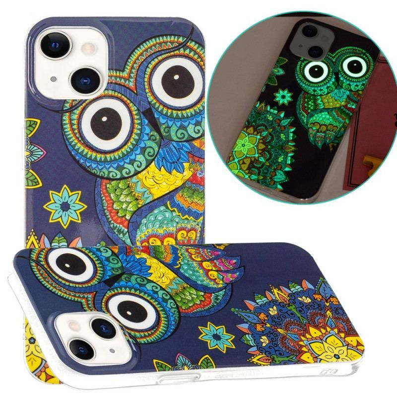 Coque iPhone 15 Plus Fluorescente Hibou