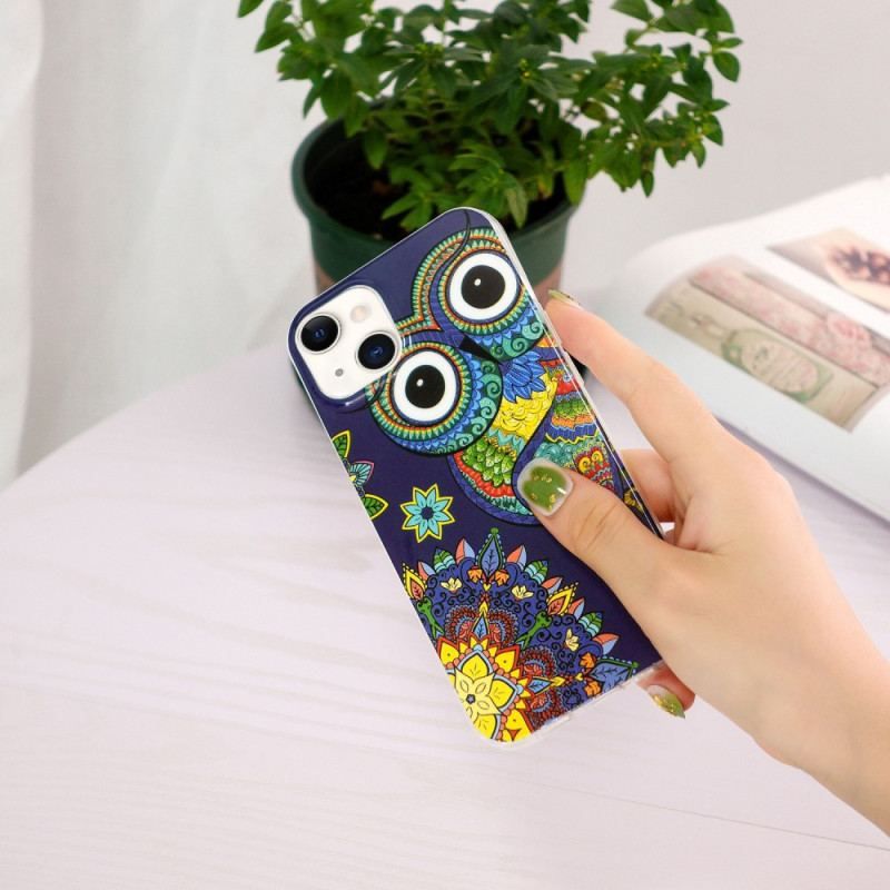 Coque iPhone 15 Plus Fluorescente Hibou