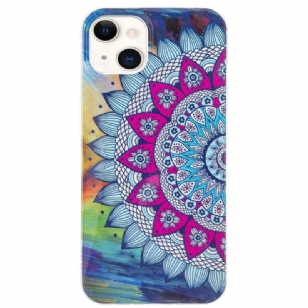 Coque iPhone 15 Plus Fluorescente Mandala