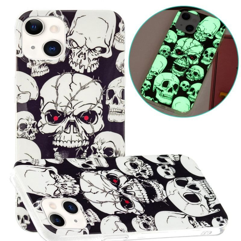 Coque iPhone 15 Plus Fluorescente Têtes de Mort