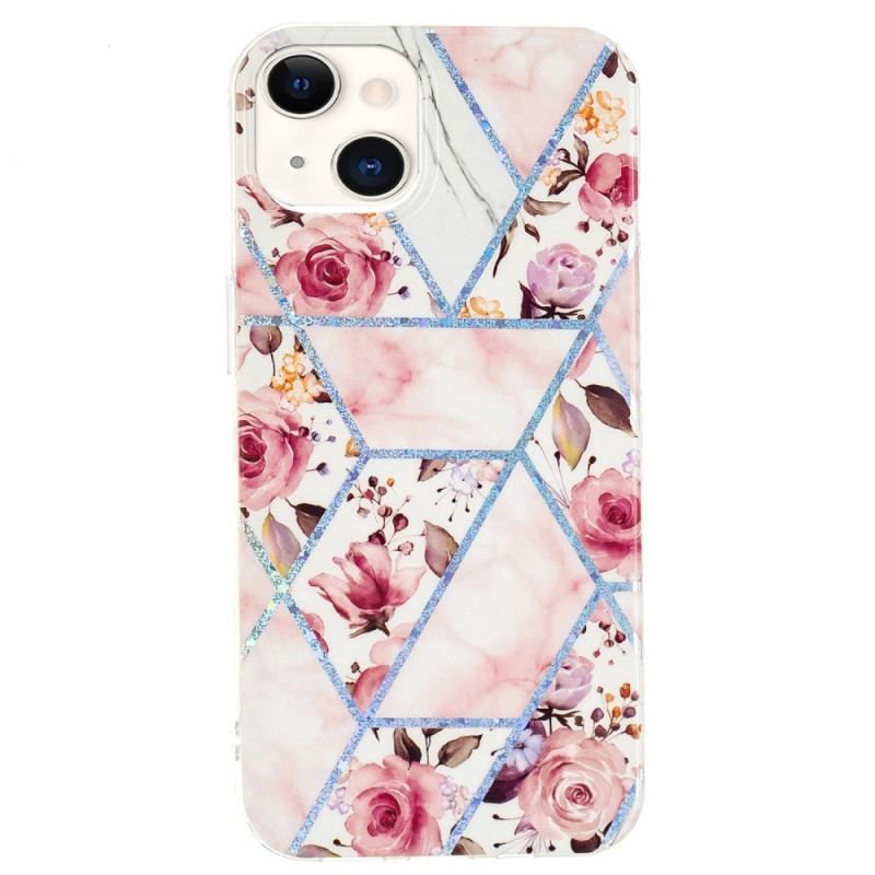 Coque iPhone 15 Plus Marbre Floral