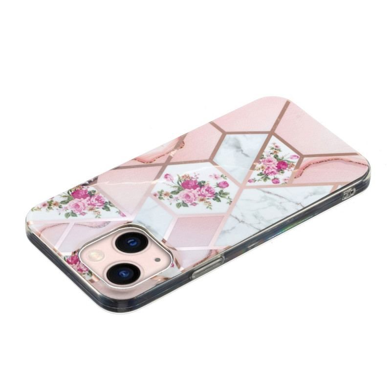 Coque iPhone 15 Plus Marbre Floral