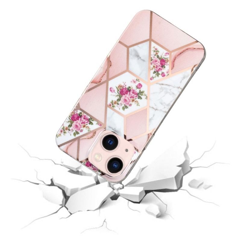 Coque iPhone 15 Plus Marbre Floral