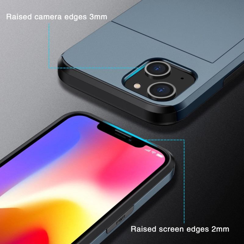 Coque iPhone 15 Plus Porte-Cartes Intégré Effet Métal