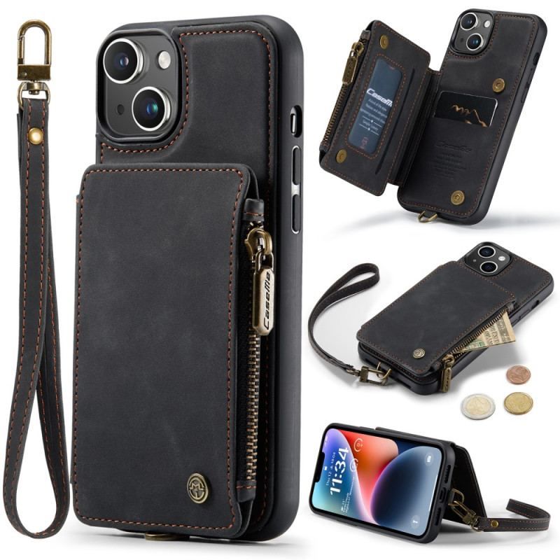 Coque iPhone 15 Plus Style Portefeuille CASEME