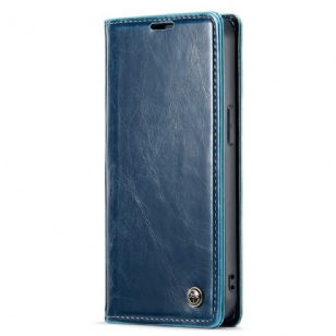 Flip Cover iPhone 15 Plus Simili Cuir Ciré CASEME