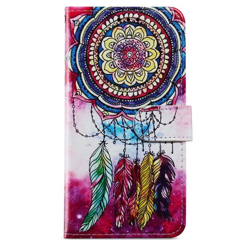 Housse iPhone 15 Plus Attrape Rêves Aquarelle à Lanière