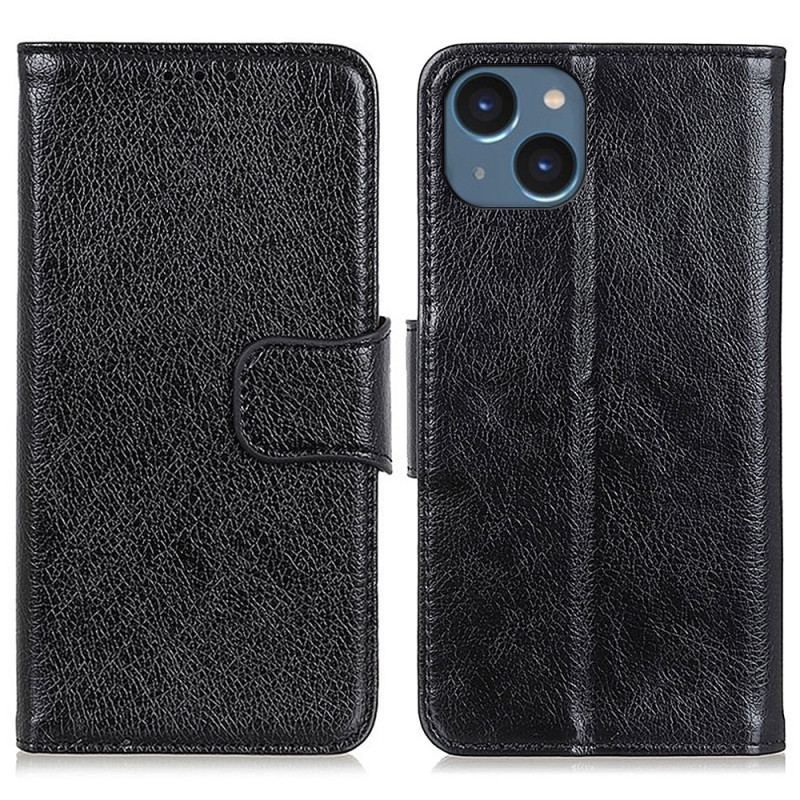 Housse iPhone 15 Plus Cuir Nappa Fendu