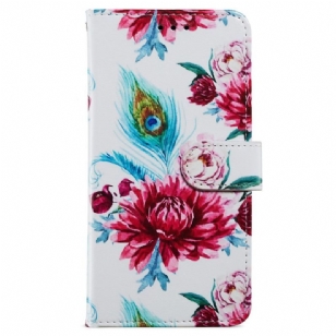 Housse iPhone 15 Plus Des Fleurs à Lanière