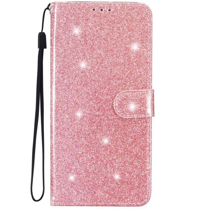 Housse iPhone 15 Plus Effet Paillettes à Lanière