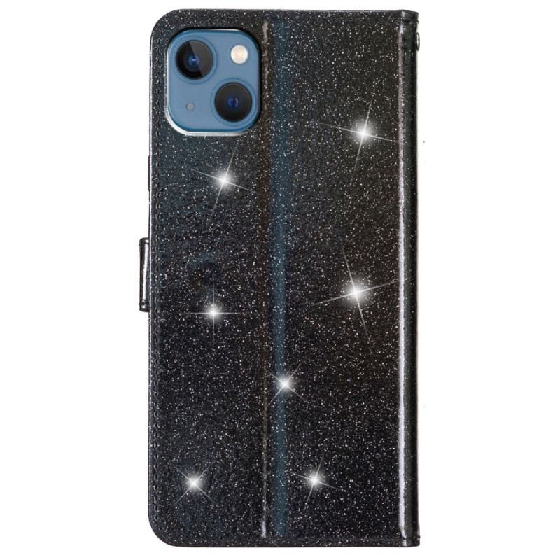 Housse iPhone 15 Plus Effet Paillettes à Lanière