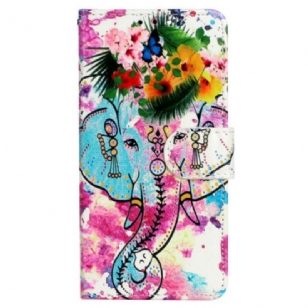 Housse iPhone 15 Plus Éléphant Aquarelle à Lanière