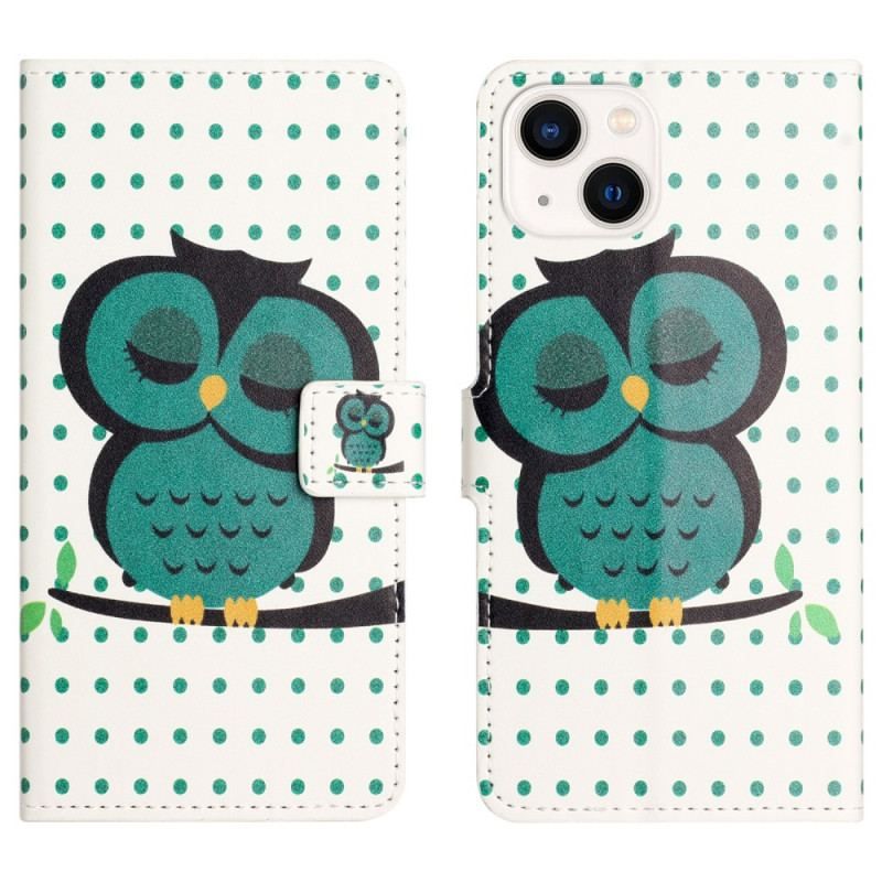 Housse iPhone 15 Plus Hibou Endormi