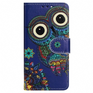 Housse iPhone 15 Plus Hibou Tribal à Lanière