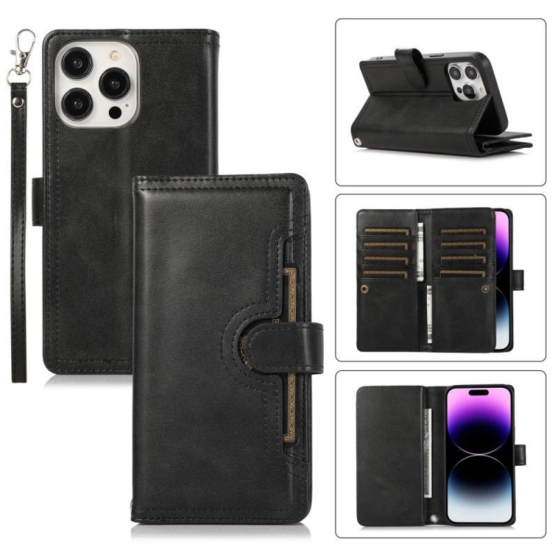 Housse iPhone 15 Plus Multi-Cartes et Pochette Frontale