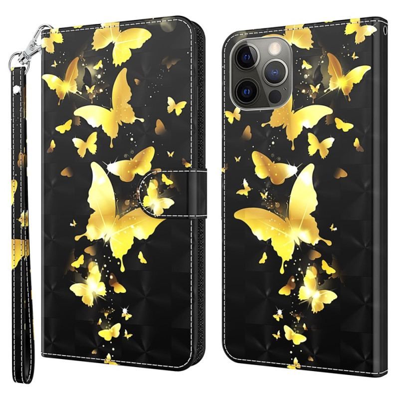 Housse iPhone 15 Plus Papillons 3D à Lanière