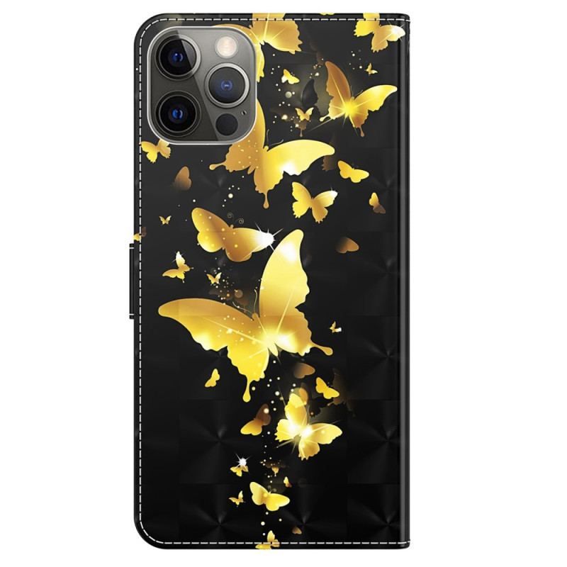 Housse iPhone 15 Plus Papillons 3D à Lanière