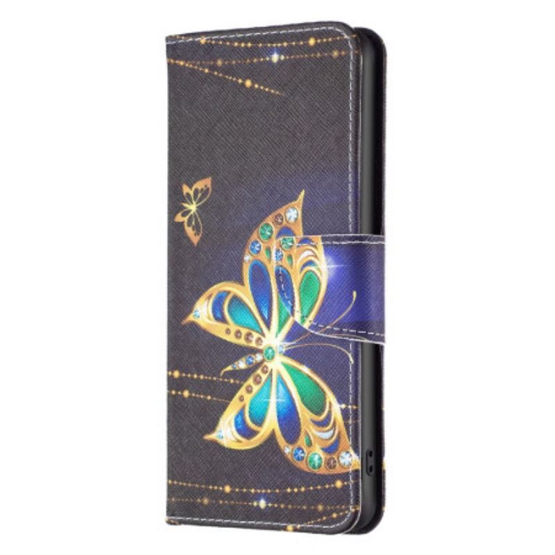 Housse iPhone 15 Plus Papillons en Or