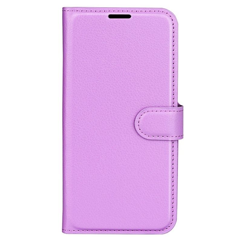 Housse iPhone 15 Plus Simili Cuir Litchi Classique