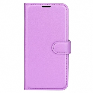 Housse iPhone 15 Plus Simili Cuir Litchi Classique