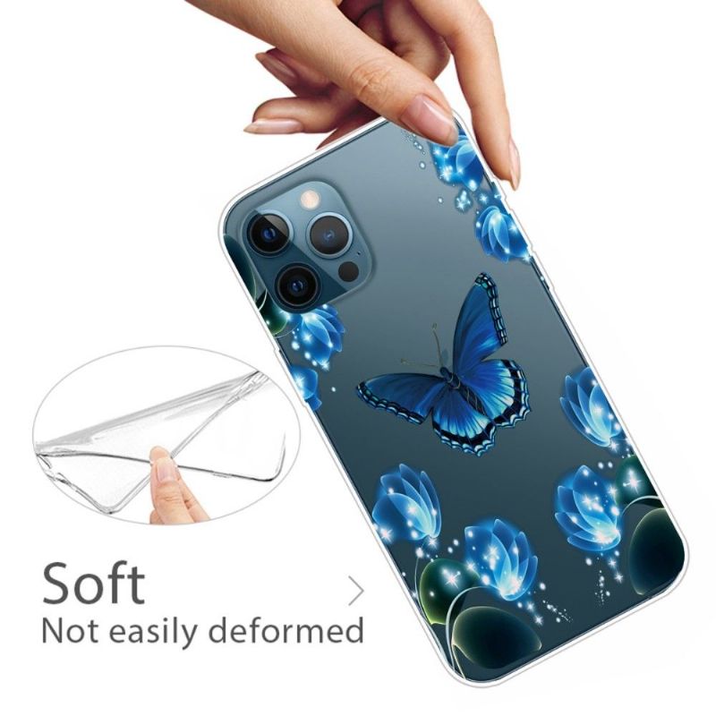 Coque iPhone 13 Pro Max Papillon Bleu