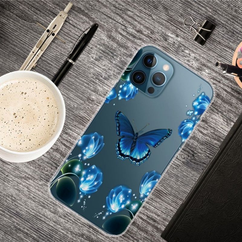 Coque iPhone 13 Pro Max Papillon Bleu