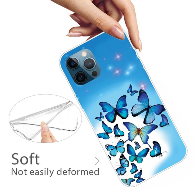 Coque iPhone 13 Pro Max Papillons Bleus