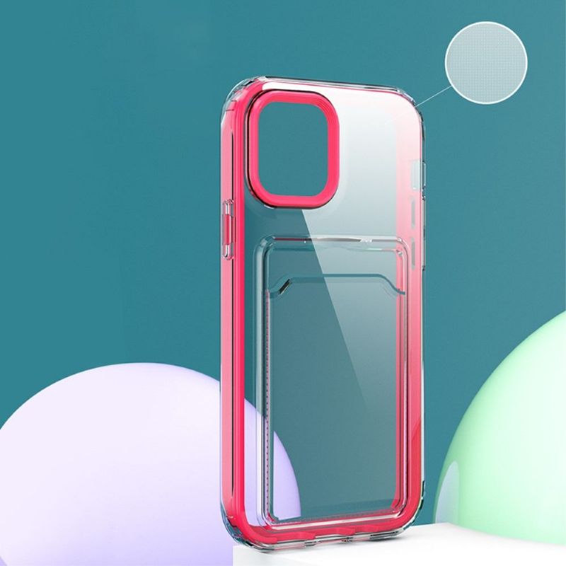 Coque iPhone 13 Pro Max Transparent Porte Carte Rebords couleurs