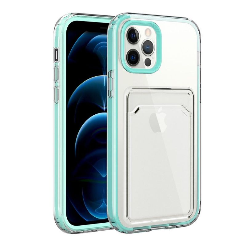 Coque iPhone 13 Pro Max Transparent Porte Carte Rebords couleurs