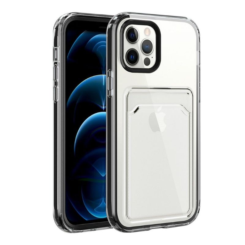 Coque iPhone 13 Pro Max Transparent Porte Carte Rebords couleurs