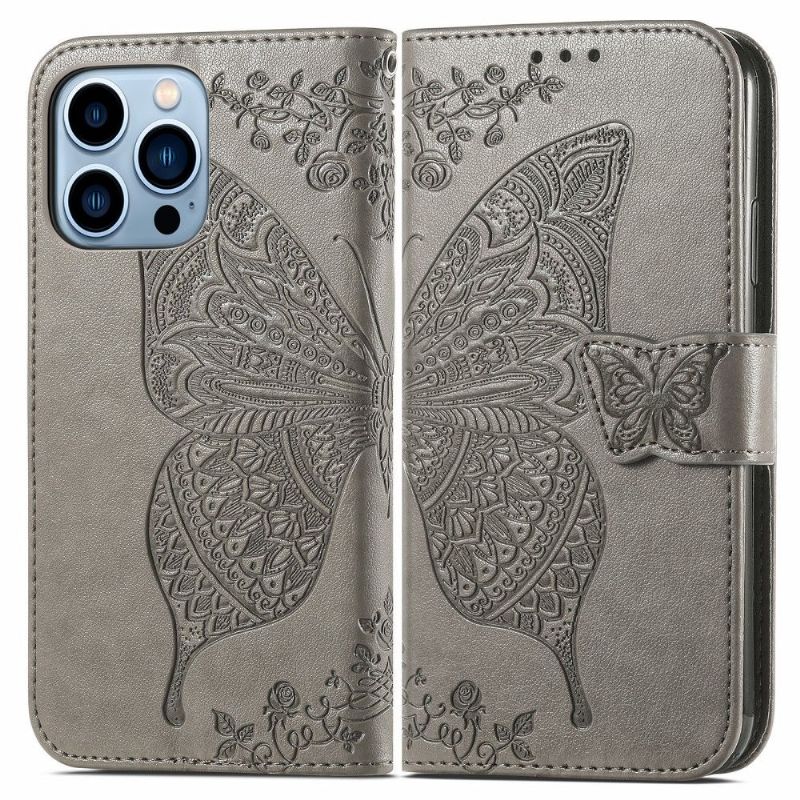 Housse iPhone 13 Pro Max Papillon Relief